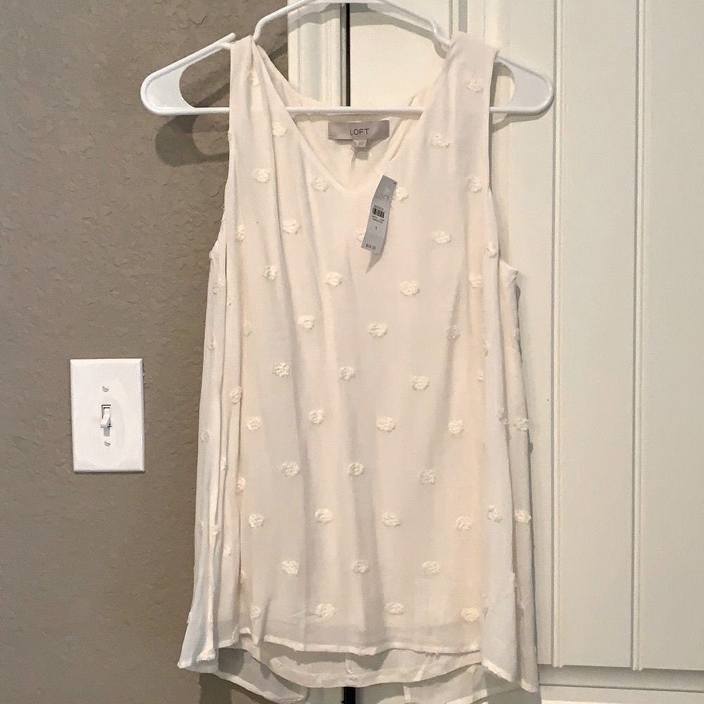 LOFT open back Swiss dot top